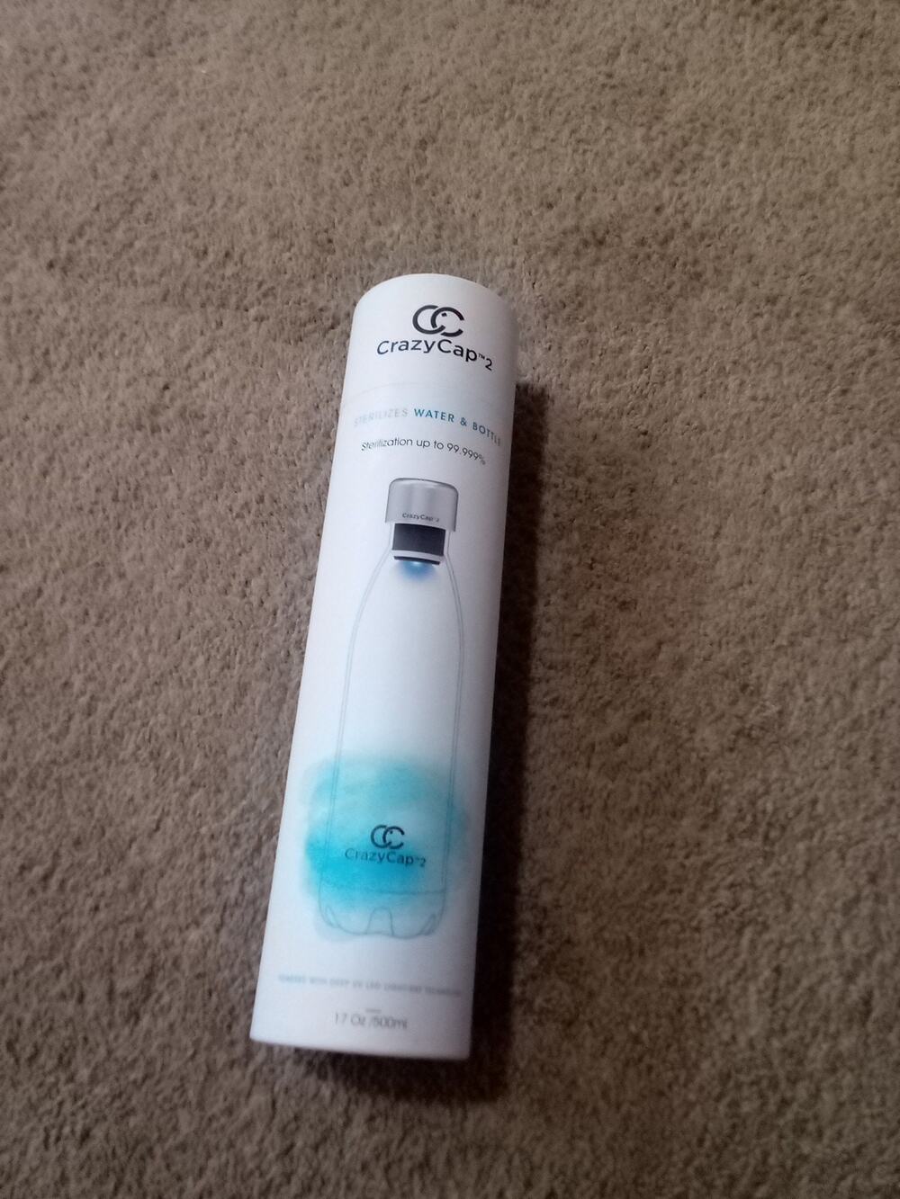NIB CC Crazy Cap 2 Chemical Free Sterlilization Of Water And Bottle black